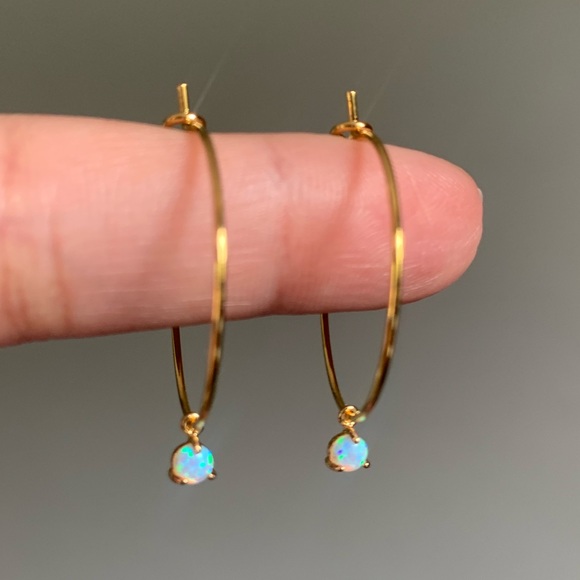 Petite Opal Hoops (NWT) - Picture 3 of 5